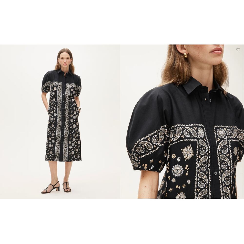 NWT J.Crew Shirt Dress in Bandana Print Cotton Poplin Size 18 Midi Pockets